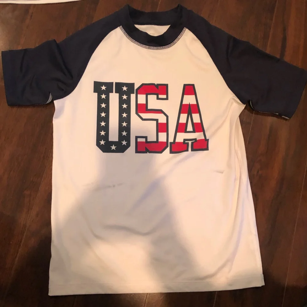 ⭐️ Children's Place Sport Boys Swim Dri-Fit Shirts Large 10/12 - Lot of 2